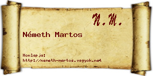 Németh Martos névjegykártya